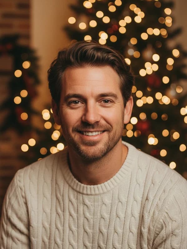 Christmas Card AI headshot example
