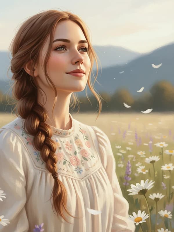 Cottagecore Bloom AI headshot example