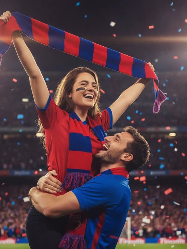 Game Day AI headshot example — Stadium-lights celebration