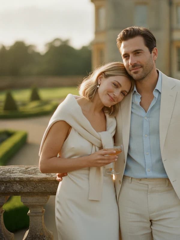 Old Money Couple AI headshot example — Quiet-luxury estate ease