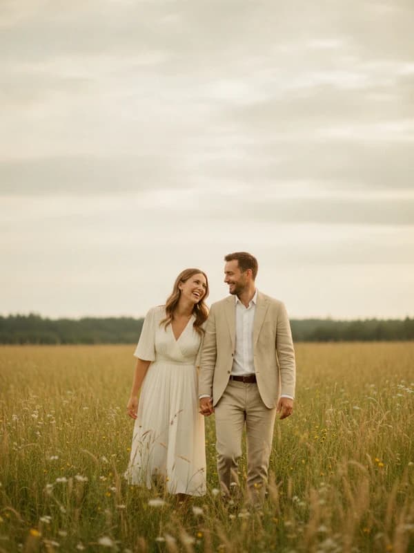 Save the Date AI headshot example — Stationery-ready romance