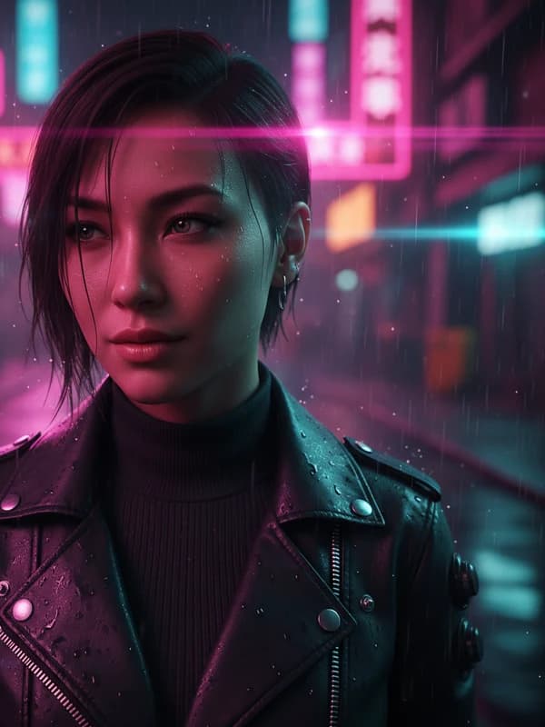 Cyberpunk AI headshot example