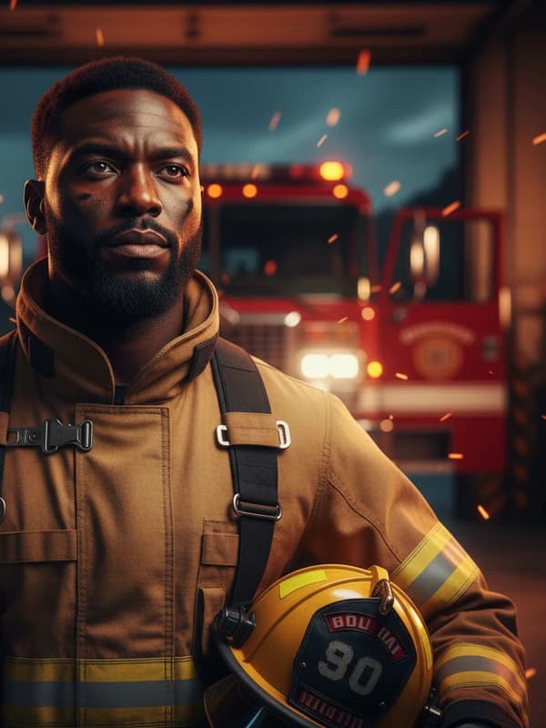 Firefighter AI headshot example