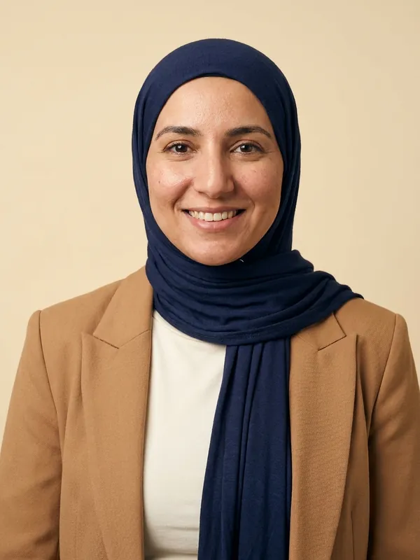 Hijab Professional AI headshot example — Hijab kept exactly
