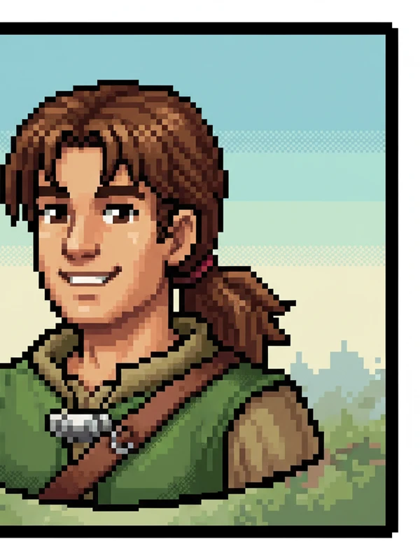 Pixel Art AI headshot example — 16-bit JRPG bust