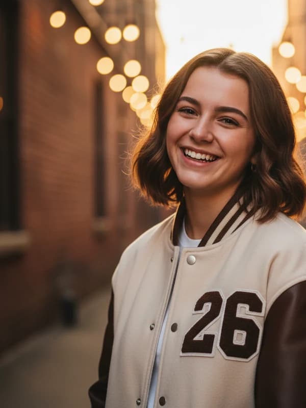 Senior Edit '26 AI headshot example