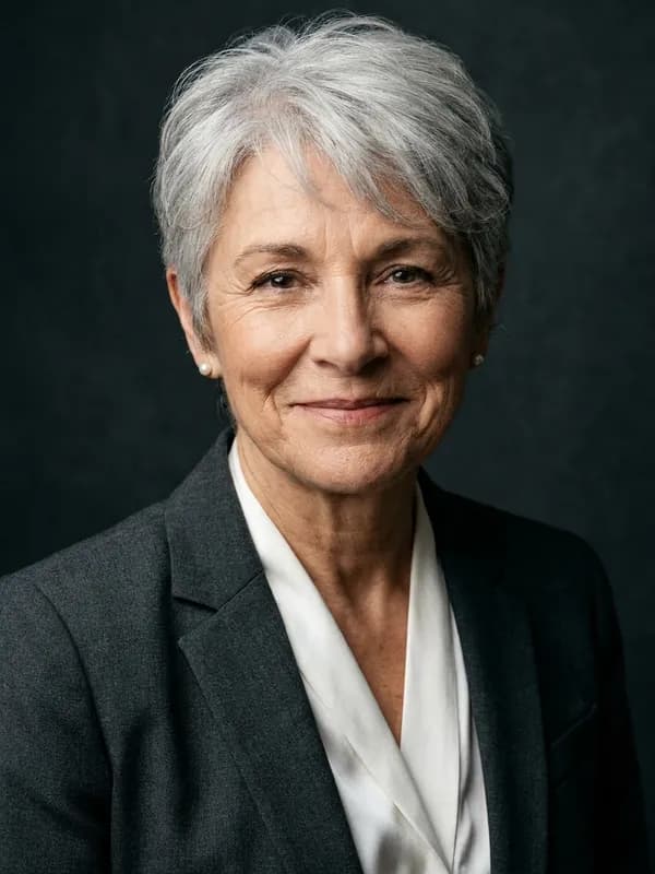 Silver Executive AI headshot example — Your age, owned