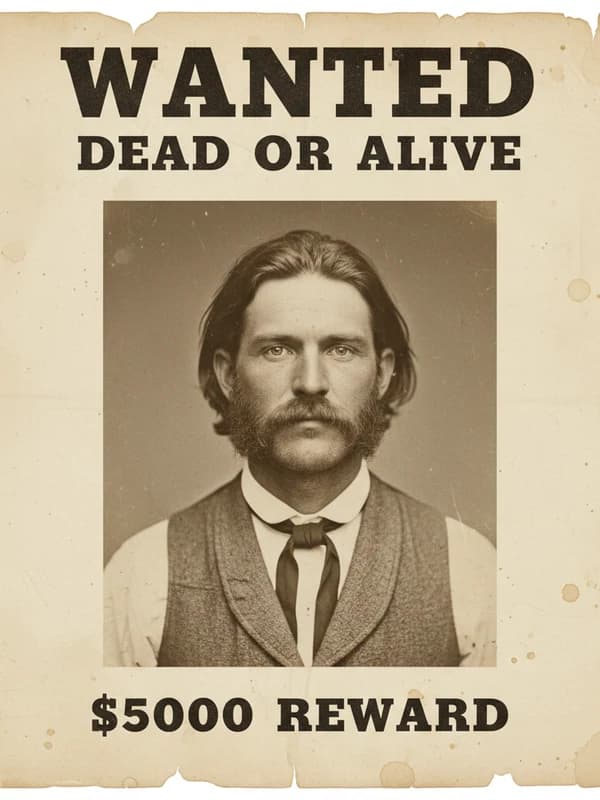 Wanted Poster AI headshot example