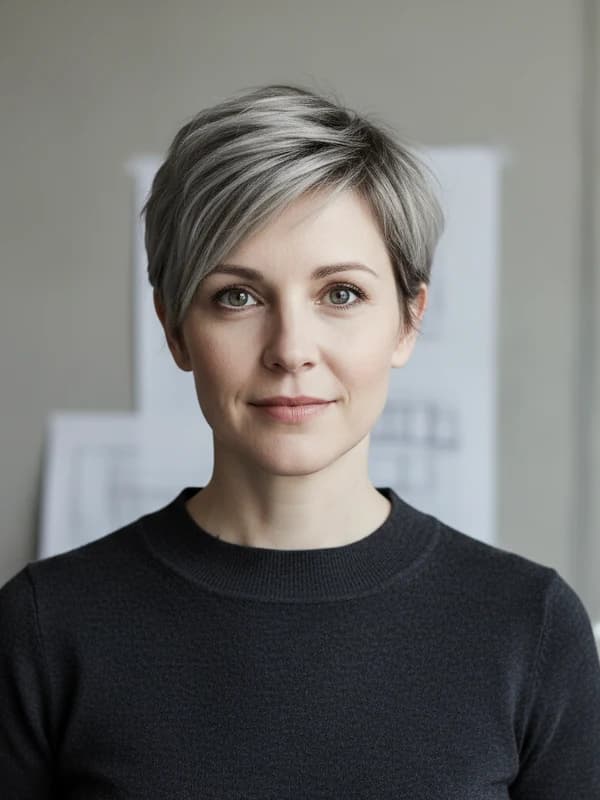 Architect AI headshot example — Minimalist design studio