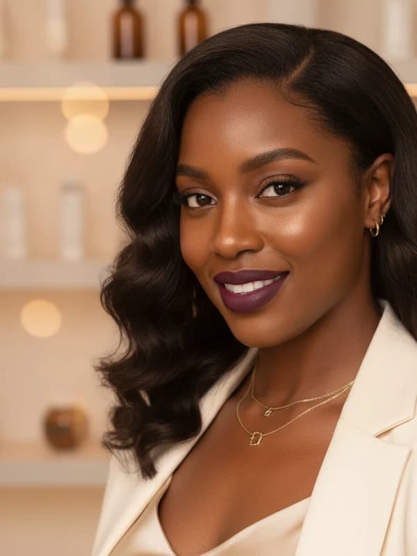 Beauty Founder AI headshot example — Beauty-brand editorial