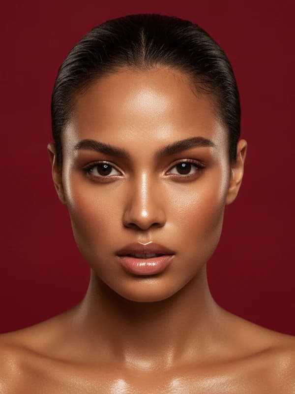 Beauty Gloss AI headshot example — Glossy beauty close-up