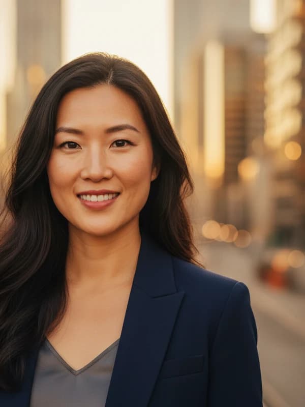 City Professional AI headshot example — Downtown golden hour