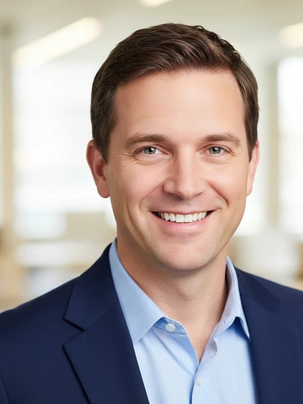 Client-Facing AI headshot example — Warm + high-trust