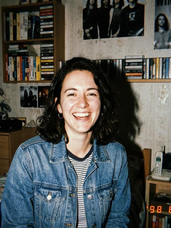 Disposable Camera AI headshot example — Late-90s candid flash