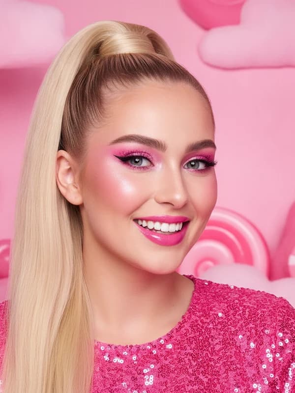 Doll Dream AI headshot example — Pink plastic-fantasy