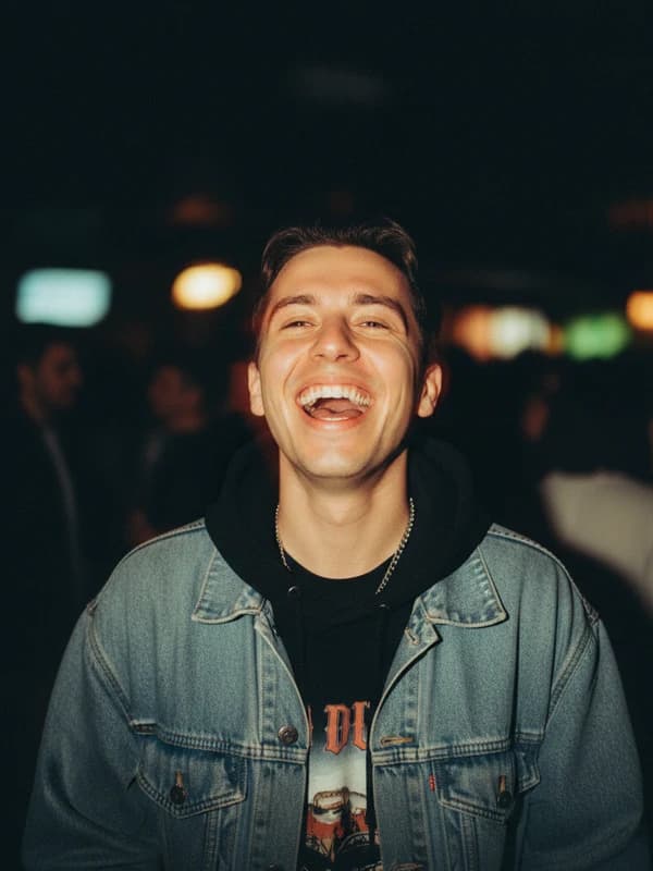 Flash Digicam AI headshot example — 2002 point-and-shoot energy