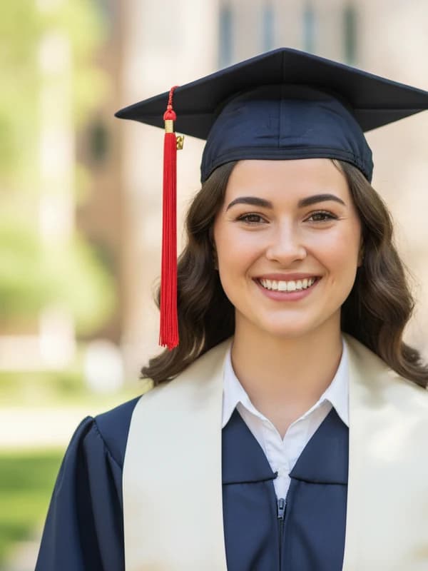 Graduation AI headshot example — Commencement day, on demand
