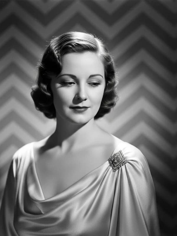 Hollywood Golden Age AI headshot example — 1930s glamour-portrait B&W