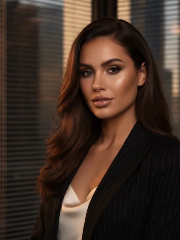 Office Siren AI headshot example — Corporate-baddie polish