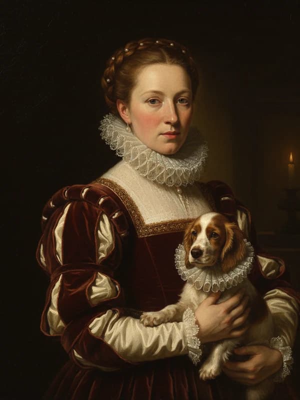 Pet Renaissance AI headshot example — 16th-century noble portrait