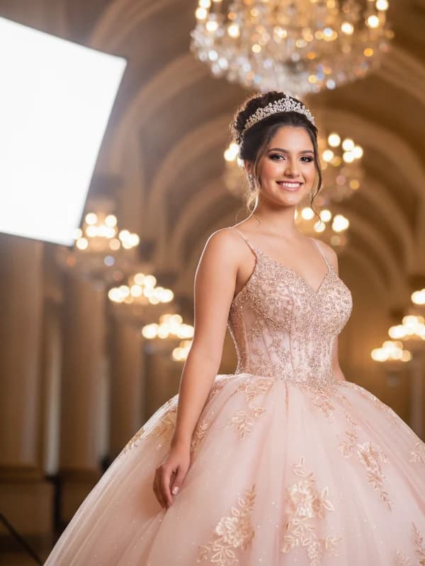Quinceañera AI headshot example — Your court, your crown