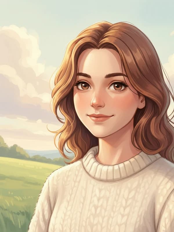 Soft Anime AI headshot example — Cozy pastel cel-anime