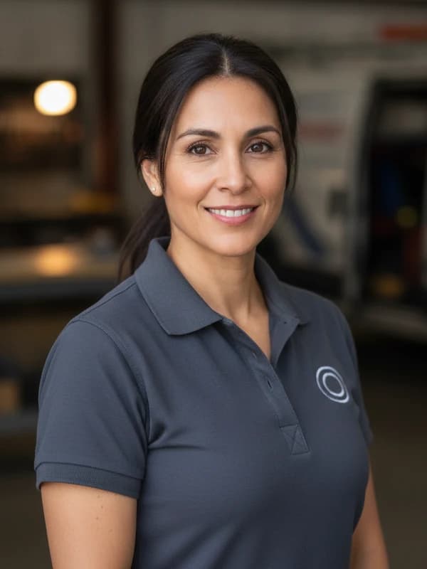 Tradesperson AI headshot example — Workwear that wins the job