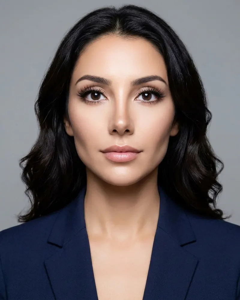 Heavily beauty filtered headshot